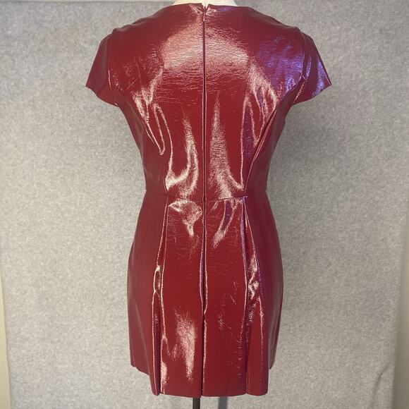 🍷 BCBGeneration Burgundy Pleather Mini Dress NWT - Picture 3 of 16